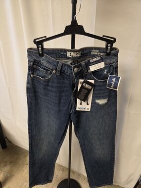 Rewash Women's Dark Vintage Blue Boyfriend Jeans